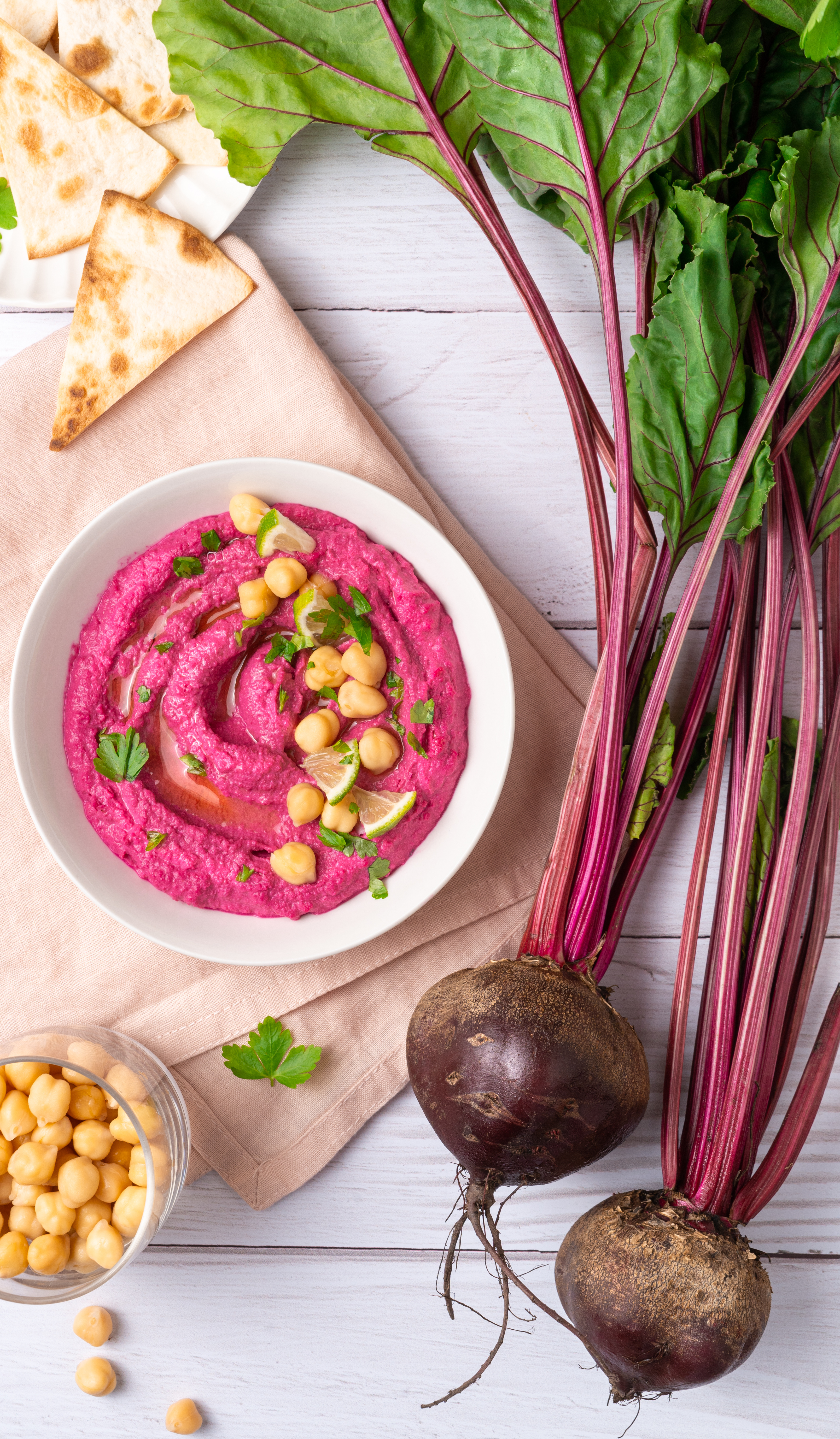 Hummus met rode biet