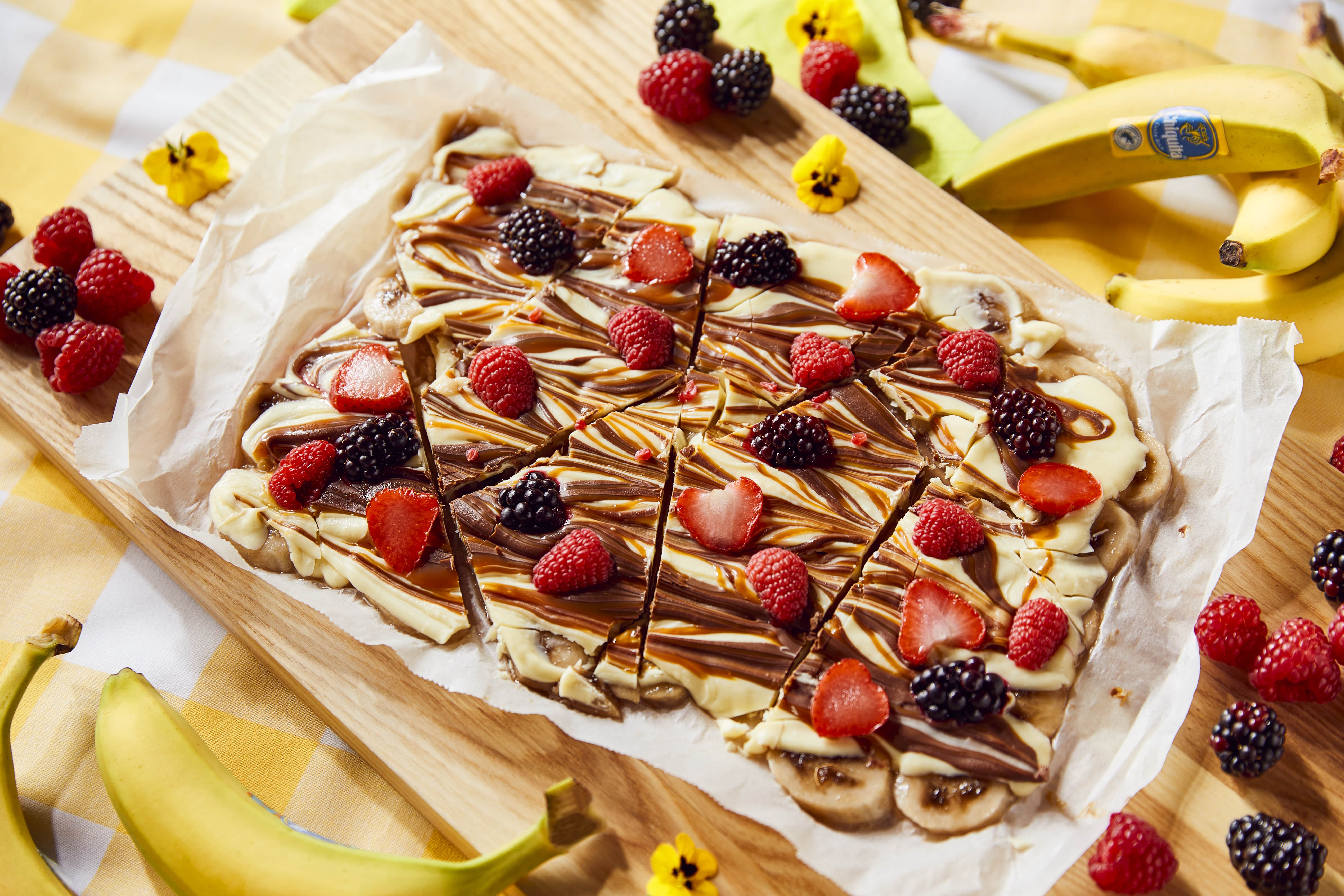 Banana bark met roodfruit